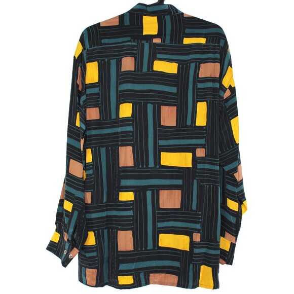 Equipment Mens Medium Flowy Silk Open Loop Collar Button Up Shirt NEW RARE C1171 - Picture 6 of 6